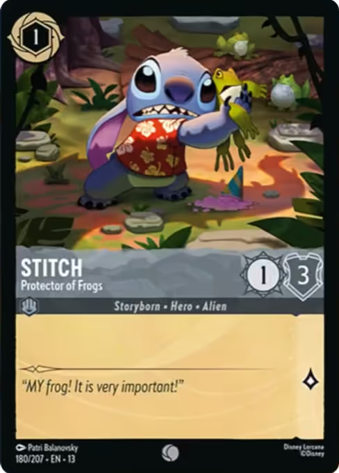 Stitch - Protector of Frogs Disney Lorcana card