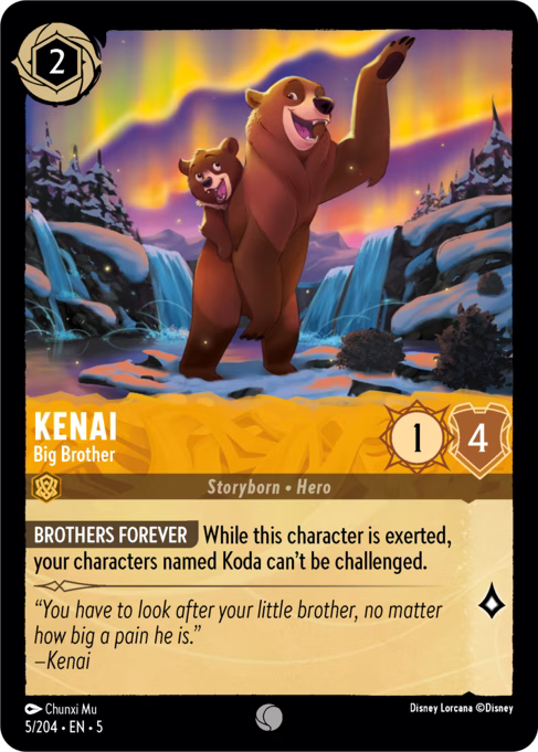 Kenai - Big Brother Disney Lorcana card
