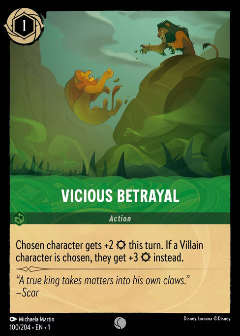 Vicious Betrayal Disney Lorcana card