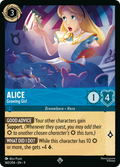 Alice - Growing Girl Disney Lorcana card