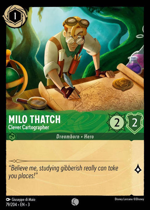 Milo Thatch - Clever Cartographer Disney Lorcana card