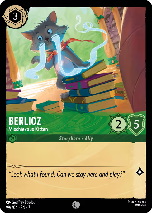 Berlioz - Mischievous Kitten Disney Lorcana card