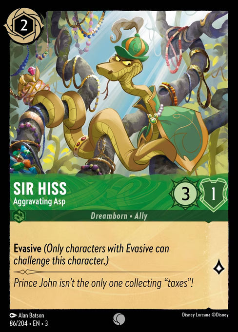 Sir Hiss - Aggravating Asp Disney Lorcana card