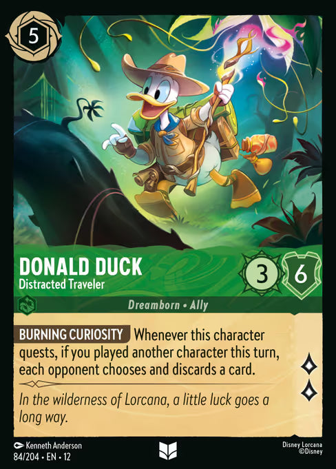 Donald Duck - Distracted Traveler Disney Lorcana card