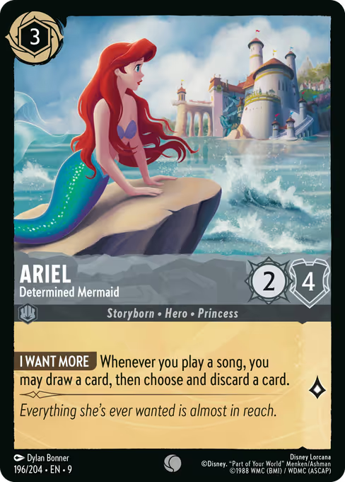 Ariel - Determined Mermaid Disney Lorcana card