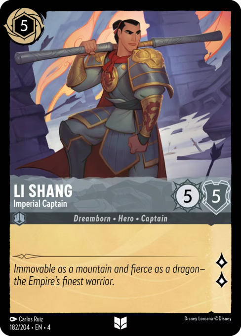 Li Shang - Imperial Captain Disney Lorcana card