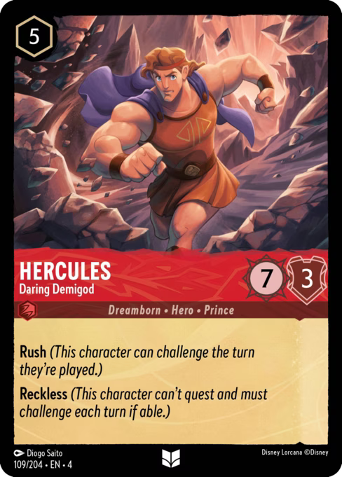 Hercules - Daring Demigod Disney Lorcana card