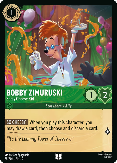 Bobby Zimuruski - Spray Cheese Kid Disney Lorcana card