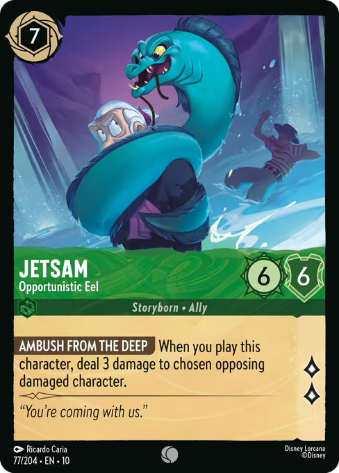 Jetsam - Opportunistic Eel Disney Lorcana card