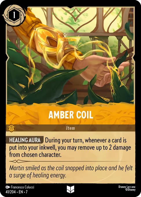 Amber Coil Disney Lorcana card