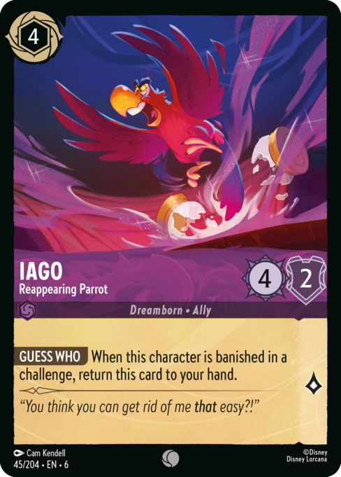 Iago - Reappearing Parrot Disney Lorcana card