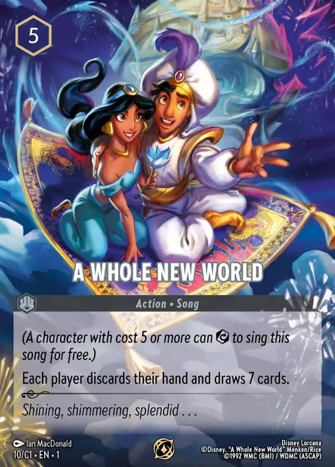 A Whole New World Disney Lorcana card