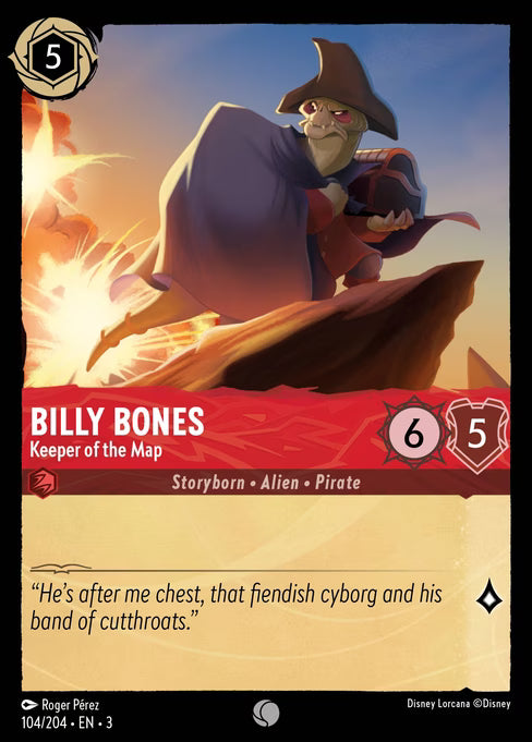 Billy Bones - Keeper of the Map Disney Lorcana card