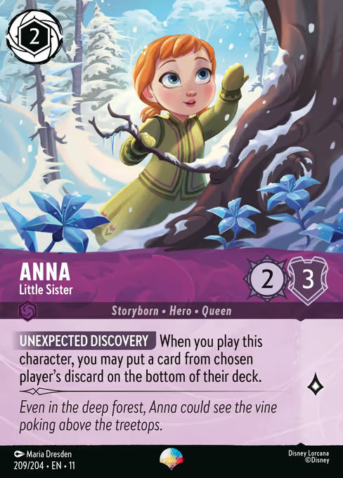 Anna - Little Sister Disney Lorcana card