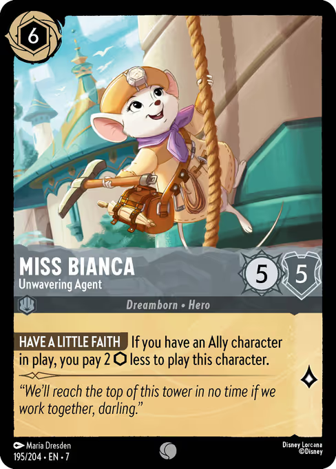 Miss Bianca - Unwavering Agent Disney Lorcana card
