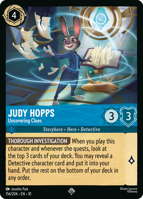 Judy Hopps - Uncovering Clues Disney Lorcana card