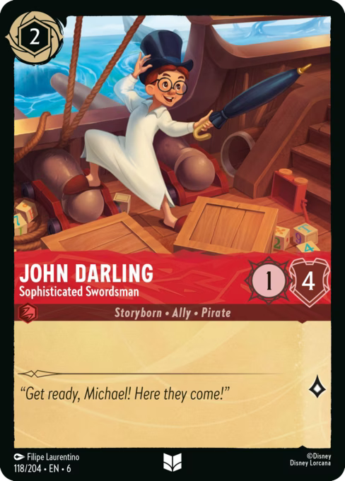 John Darling - Sophisticated Swordsman Disney Lorcana card