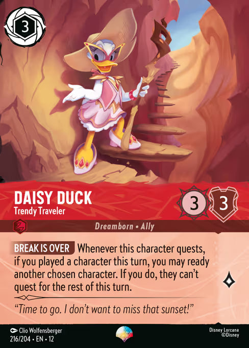 Daisy Duck - Trendy Traveler Disney Lorcana card