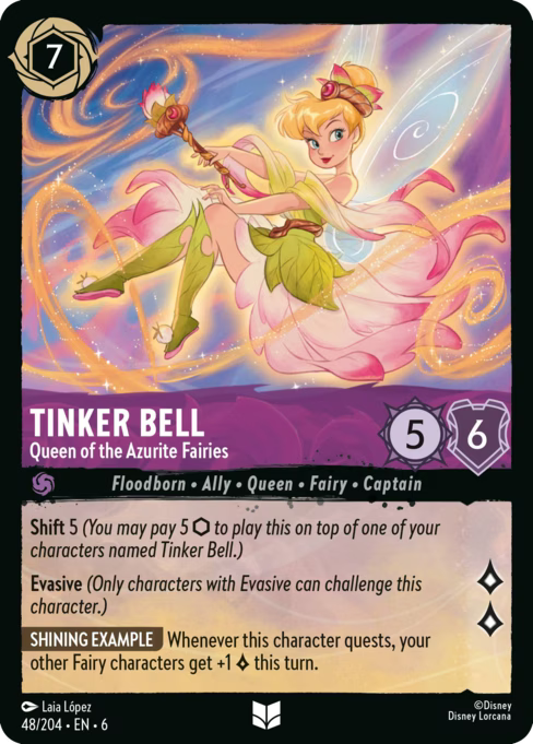 Tinker Bell - Queen of the Azurite Fairies Disney Lorcana card