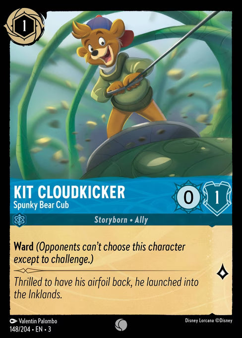 Kit Cloudkicker - Spunky Bear Cub Disney Lorcana card