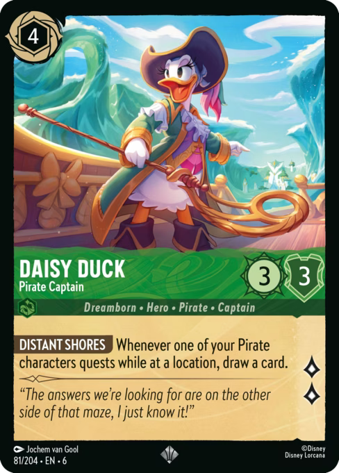 Daisy Duck - Pirate Captain Disney Lorcana card