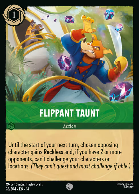 Flippant Taunt Disney Lorcana card