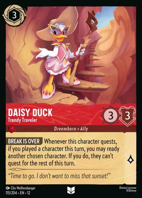 Daisy Duck - Trendy Traveler Disney Lorcana card