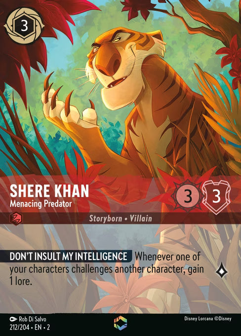 Shere Khan - Menacing Predator Disney Lorcana card