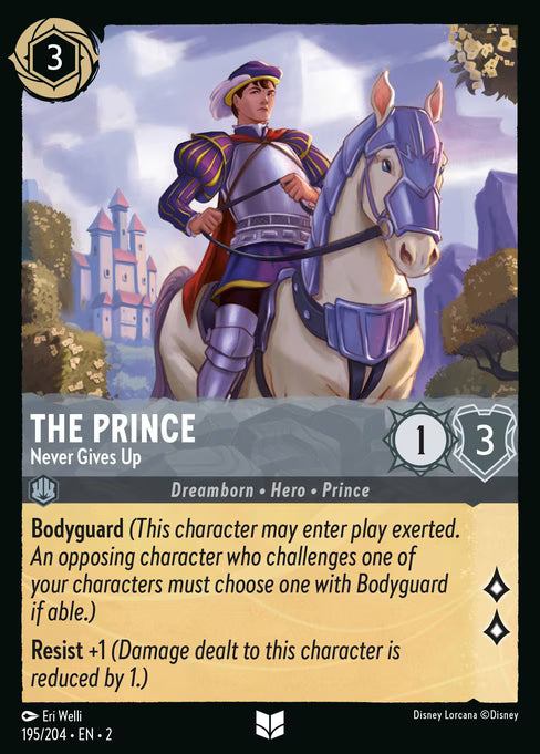 The Prince - Never Gives Up Disney Lorcana card