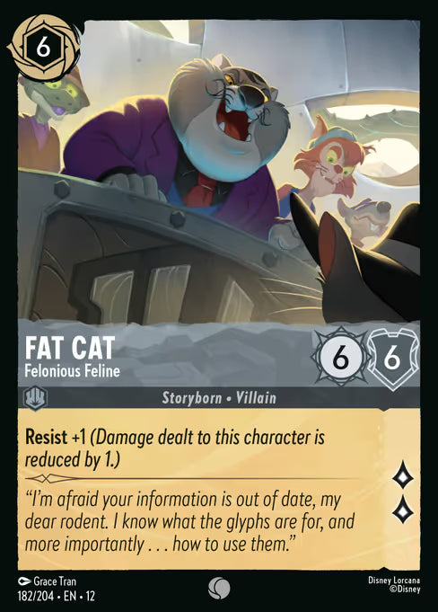 Fat Cat - Felonious Feline Disney Lorcana card