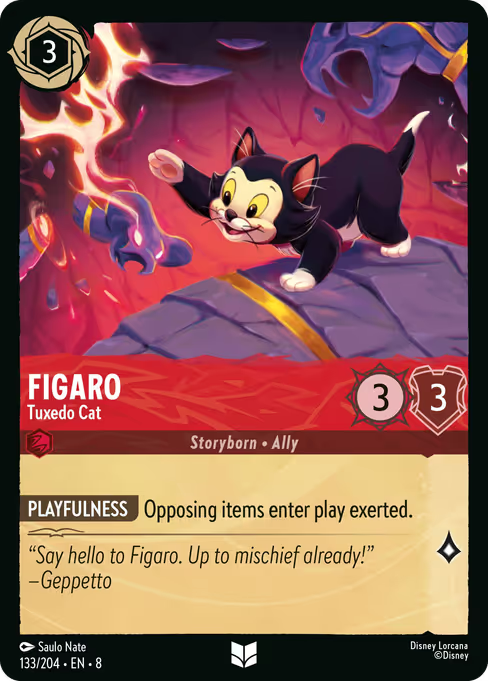 Figaro - Tuxedo Cat Disney Lorcana card