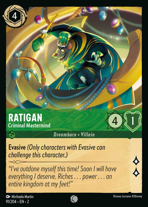 Ratigan - Criminal Mastermind Disney Lorcana card