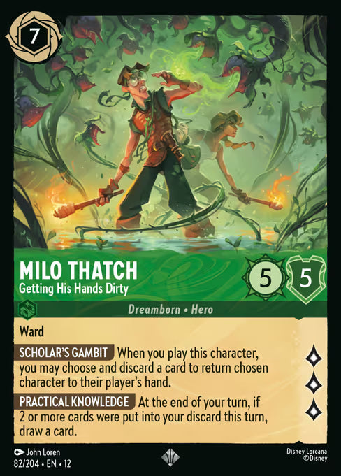 Milo Thatch - Getting His Hands Dirty Disney Lorcana card