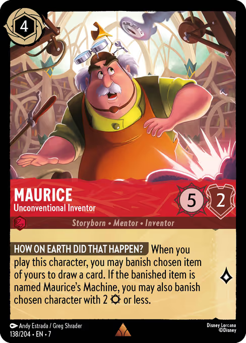 Maurice - Unconventional Inventor Disney Lorcana card