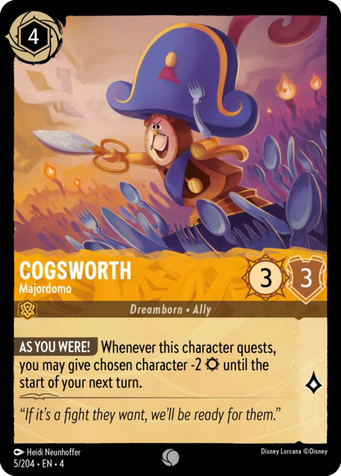 Cogsworth - Majordomo Disney Lorcana card
