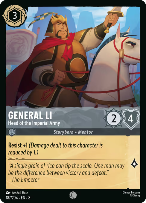 General Li - Head of the Imperial Army Disney Lorcana card