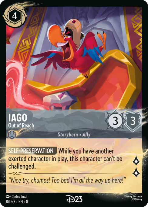 Iago - Out of Reach Disney Lorcana card