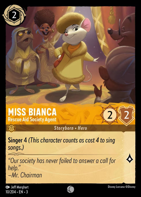 Miss Bianca - Rescue Aid Society Agent Disney Lorcana card