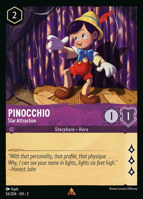 Pinocchio - Star Attraction Disney Lorcana card