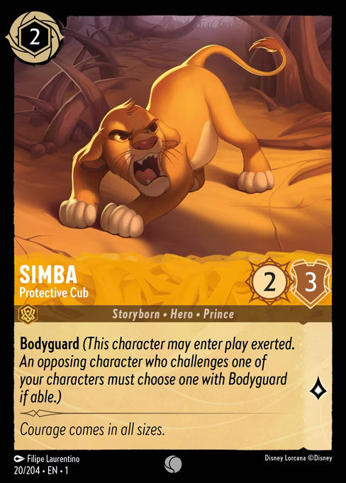 Simba - Protective Cub Disney Lorcana card