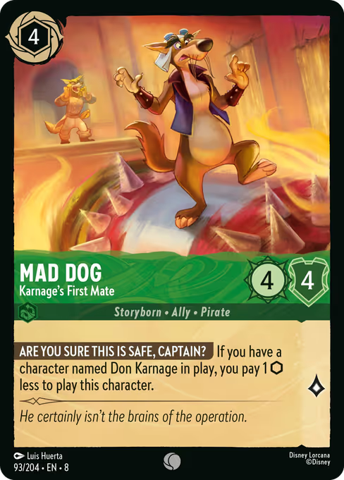 Mad Dog - Karnage's First Mate Disney Lorcana card