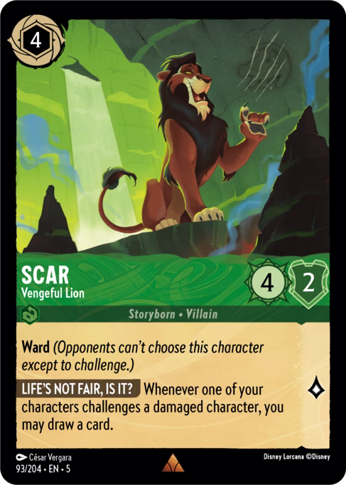 Scar - Vengeful Lion Disney Lorcana card