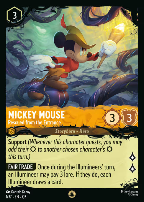 Mickey Mouse - Rescued from the Entrance Disney Lorcana card