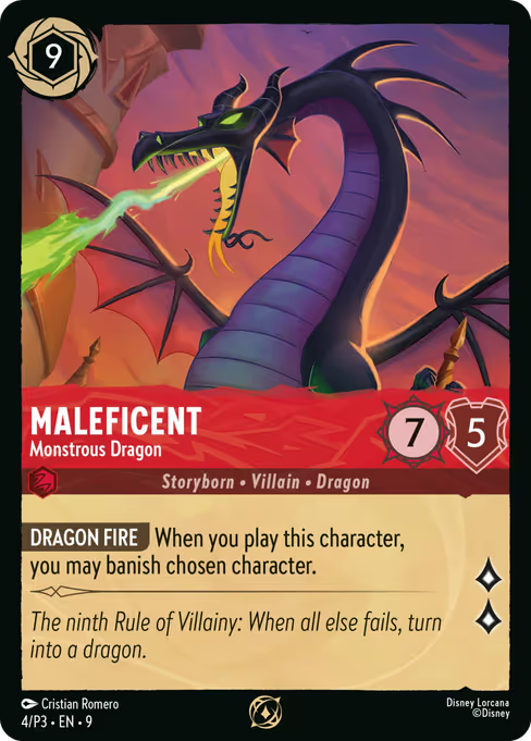 Maleficent - Monstrous Dragon Disney Lorcana card
