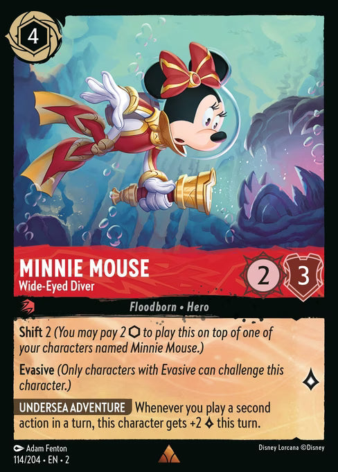 Minnie Mouse - Wide-Eyed Diver Disney Lorcana card