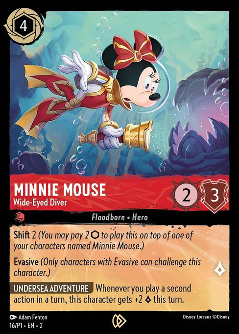 Minnie Mouse - Wide-Eyed Diver Disney Lorcana card