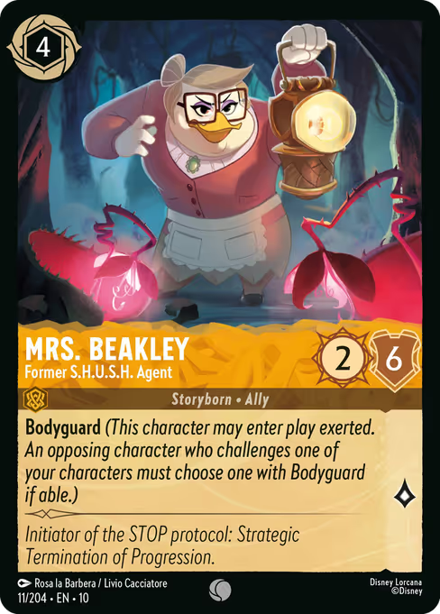 Mrs. Beakley - Former S.H.U.S.H. Agent Disney Lorcana card