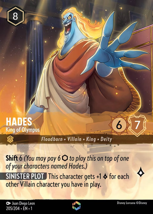 Hades - King of Olympus Disney Lorcana card