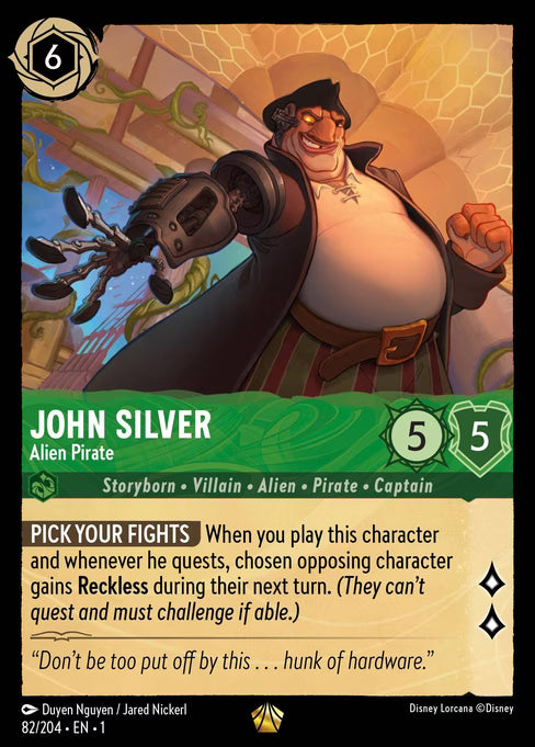 John Silver - Alien Pirate Disney Lorcana card