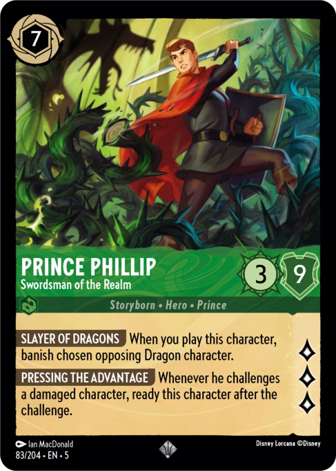 Prince Phillip - Swordsman of the Realm Disney Lorcana card
